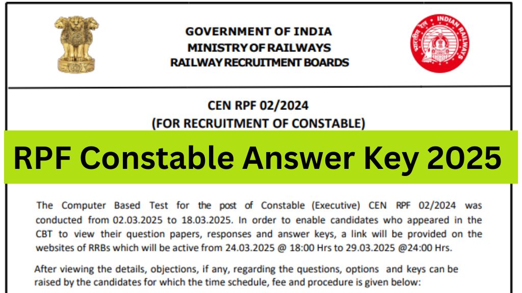 RPF Constable Answer Key 2025