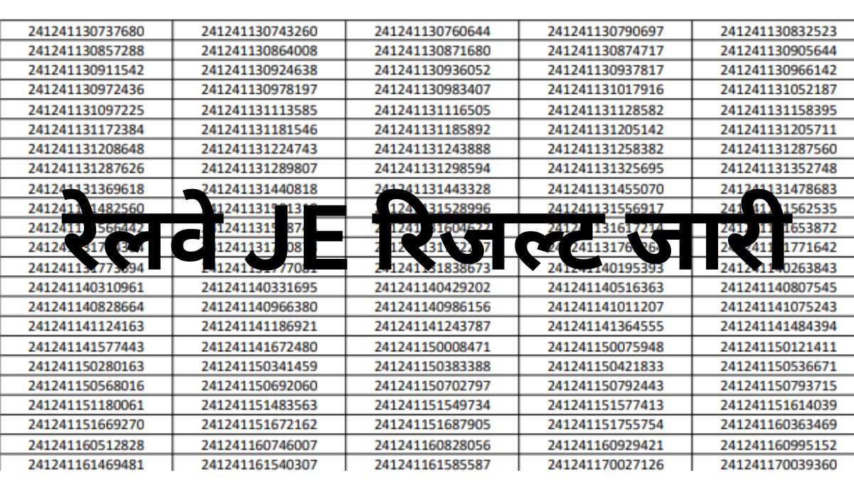RRB JE Result 2025
