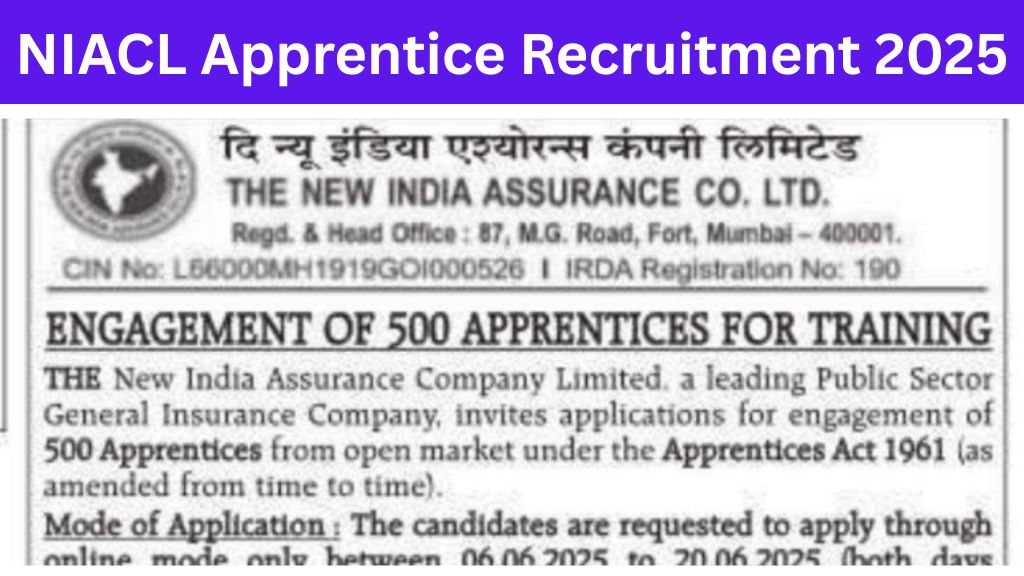 NIACL Apprentice Recruitment 2025