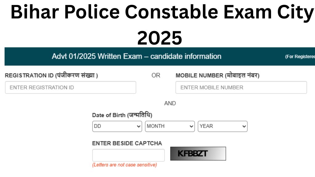 Bihar Police Constable Exam City 2025