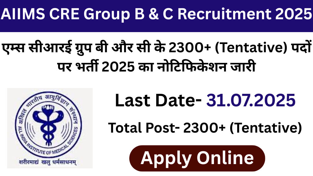 AIIMS CRE Group B & C Recruitment 2025
