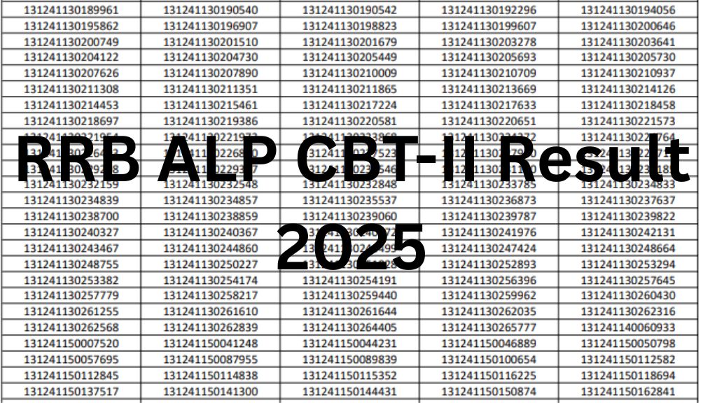 RRB ALP CBT-II Result 2025