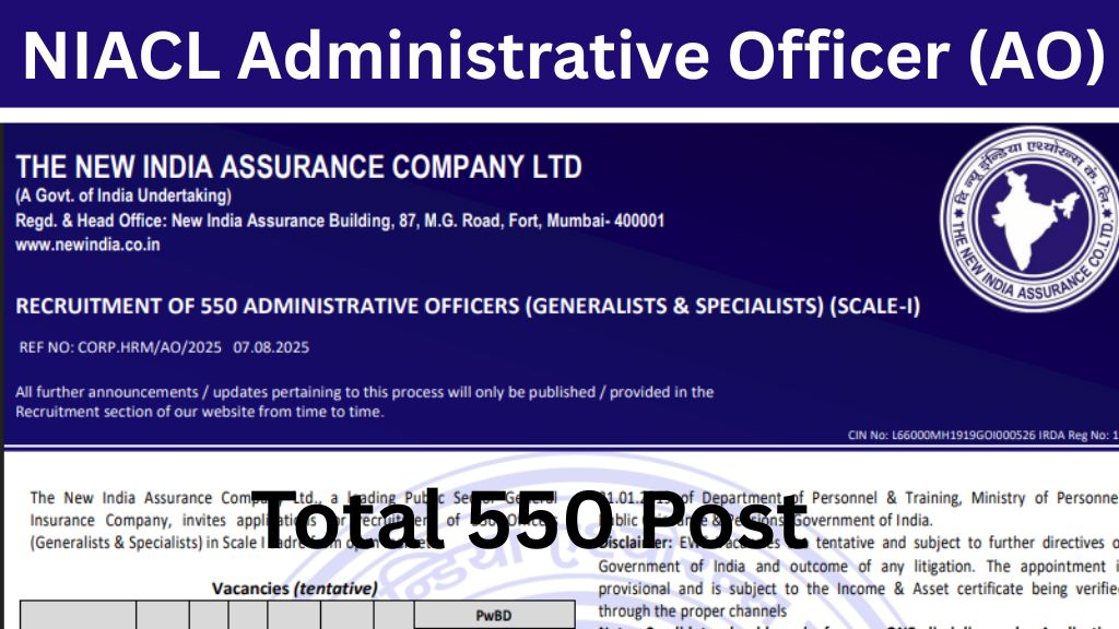 NIACL Administrative Officer (AO) Recruitment 2025