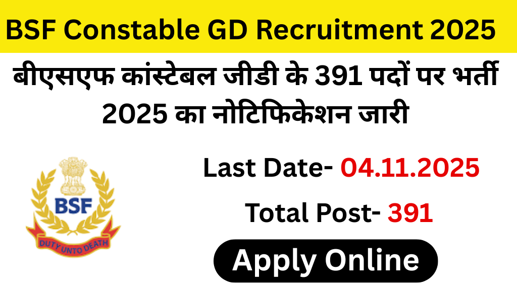 BSF Constable GD Recruitment 2025